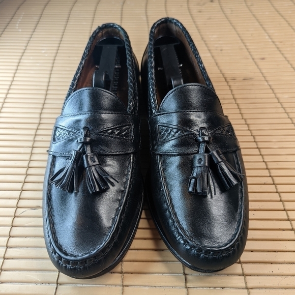 Allen Edmonds Men’s Size 8DMaxfield Dress Loafer Shoe Black Leather Tassels. Gre main image 4